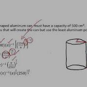 MCV4U Example 15 From 3 020 Minimum Surface Area Of A Can Optimization