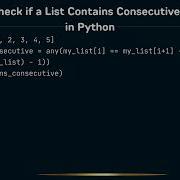 How To Check If A List Contains Consecutive Numbers In Python