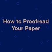 How To Proofread Your Paper