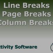 Line Breaks Page Breaks And Column Breaks