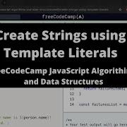 Create Strings Using Template Literals ES6 FreeCodeCamp Tutorial