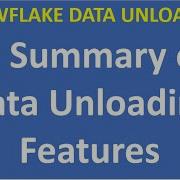 2 Summary Of Data Unloading Features Using Copy Command Snowflake Data Cloud VCKLY Tech
