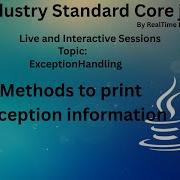 Methods To Print Exception Information In Java Java Tutorial Java 2025 Full Stack Java Training