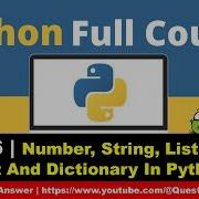 Python Tutorial Number String List Tuple Set Dictionary Data Types In Python Day6