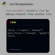 Python List Manipulation List Extend Python Coder Programming