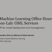 Hands On Lab Using Oracle Machine Learning Services On Autonomous Database