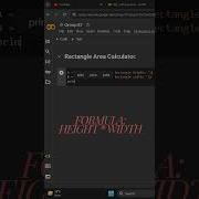 Make Your Own Rectangle Area Calculator In Python LawByAriz Maths Shorts Viral
