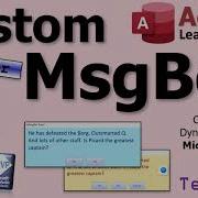 Create A Custom Dynamic MsgBox In Microsoft Access Using VBA Part 1 Dialog Forms