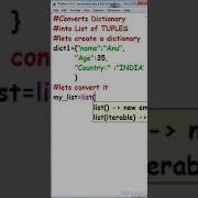 Python Dictionary Into List Of Tuples Program Shorts
