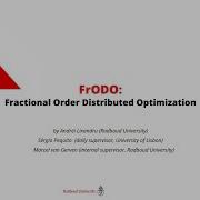 FrODO Fractional Order Distributed Optimization