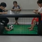 Two Person Interactive Warm Up Activity Props Under Table Football Machine Live Football Under Table