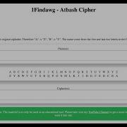 Atbash Cipher Demo And Code