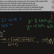 Parametric Equations Example 7 Projectile Motion