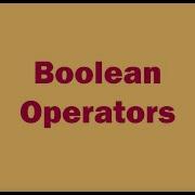 Boolean Operators
