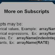 15 04 Subscripts Array Processing