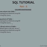 SQL Tutorial 3 How To Create Select Rename And Delete Table By Query In SQL