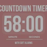 58 MINUTE COUNTDOWN TIMER WITH SOFT ALARMS