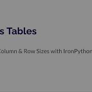 Spotfire Cross Tables Adjust Column Row Sizes With IronPython