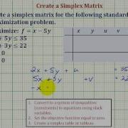 Ex Simplex Method Set Up Initial Tableau Given Objective Function And Constraints Standard Max