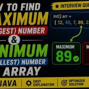 How To Find Minimum And Maximum Number In Array In Java Interview Question Smallest Largest