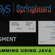 Infosys Springboard Java Self Assessment Answers Programming Using Java