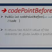 7 CodePointBefore Method In String Class In Java HINDI