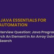 Java Program To Search An Element In An Array Using Linear Search