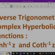 Complex Variable Inverse Hyperbolic Complex Functions 41 Complexvariables Hyperbolic