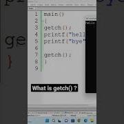 Getch Function In C Language