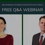 SBA Programs And Business Finances For Paso Robles Zoom Webinar