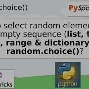105 Select Random Element From List Tuple String Using Random Choice Python Pyspark PART105