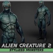 Alien Creature 02 Low Poly Stylized Monsters Animation Fantasy Character Predator Enemy Mutant