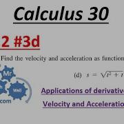 Calculus 30 3 2 3d Velocity And Acceleration Functions Medium Difficulty