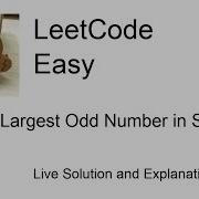 1903 Largest Odd Number In String Leetcode Easy