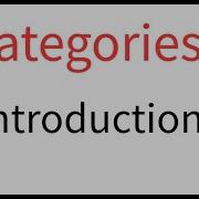 Categories 1 Introduction