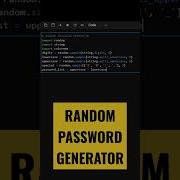 RANDOM PASSWORD GENERATOR USING PYTHON Python Shorts Pythonshorts