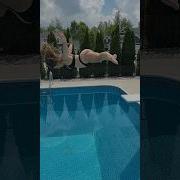 RUNNING AND HIGH JUMP DIVING Into Clean Swimming Pool Shorts