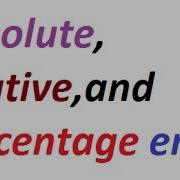 What Are Absolute Relative And Percentage Error