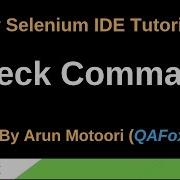 New Selenium IDE Part 22 Check Command