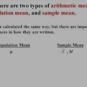 Arithmetic Mean For Samples And Populations