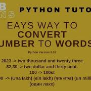 How To Convert Number To Text Or Words Using Num2words Python Lib Latest Python Tutorial