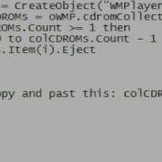 Vbs Script Open Your Cd And Dvd Drive