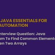 Java Program To Find Common Elements Between Two Arrays