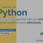 Belajar Python Untuk Pemula 13 String Escaping