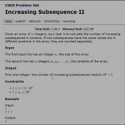 CSES Additional Problems Increasing Subsequence II