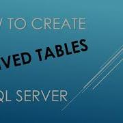 How To Create Derived Tables In SQL Server