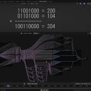 Simulation Of An 8 Bit Binary Adder In Blender Using Geometry Nodes
