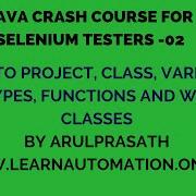 Java Crash Course 02 Intro Project Class Data Types Functions Wrapper Classes