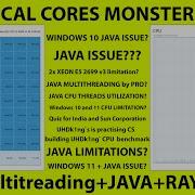 Java Multithreading Limitation Xeon E5 2699v3 Java CPU Raytracing Java Dual CPUs Utilization