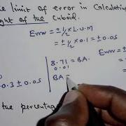 Errors And Approximations Percentage Error